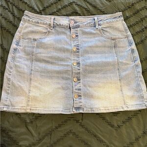 American Eagle Denim Button-Front Skirt